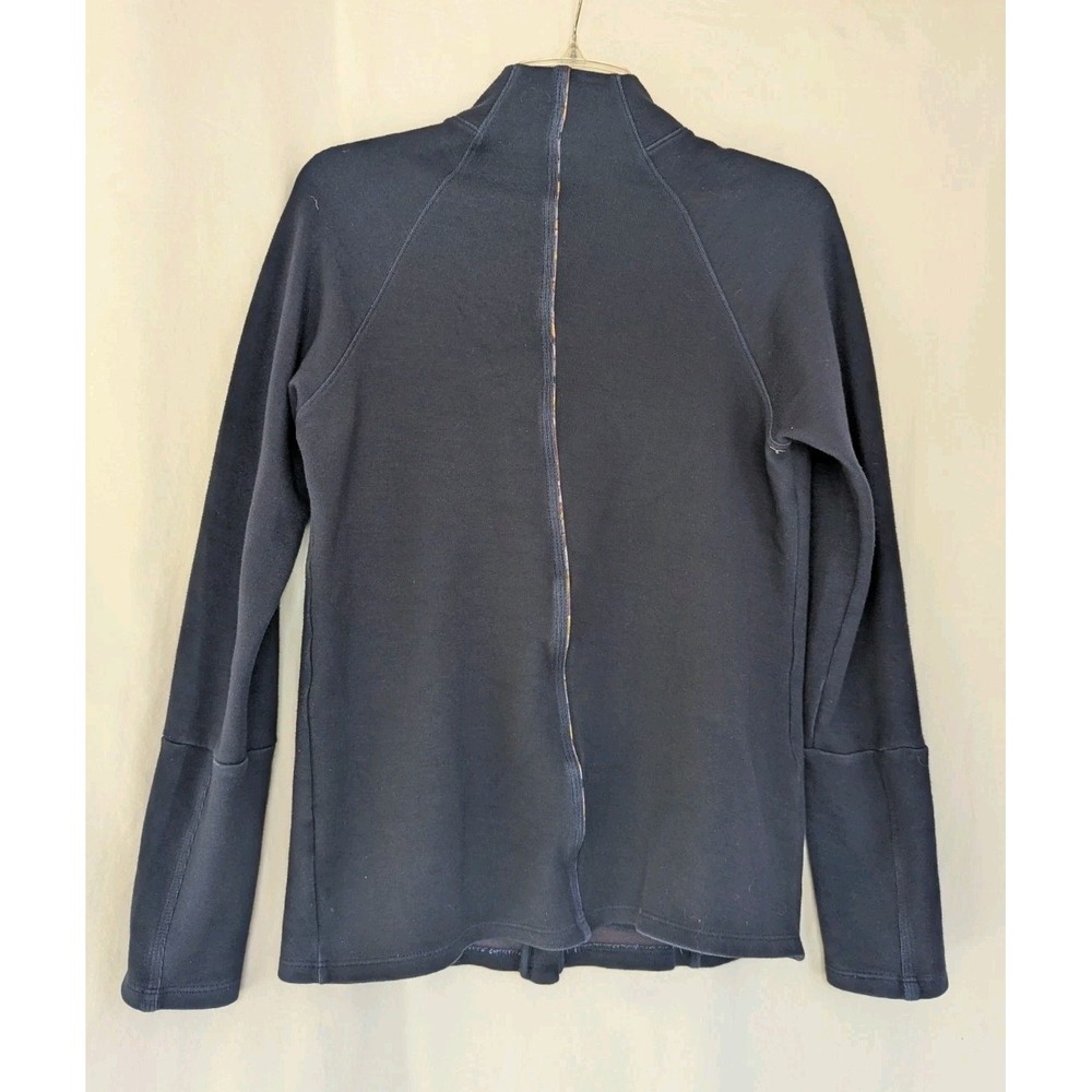 Soft Surroundings Sweatshirt Womens M Navy Blue Zip Mock Neck Cotton Blend